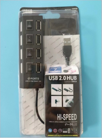 USB 2.0 hub so 4 portami, 45 cm kábel, napájanie cez USB (bez externého napájania)