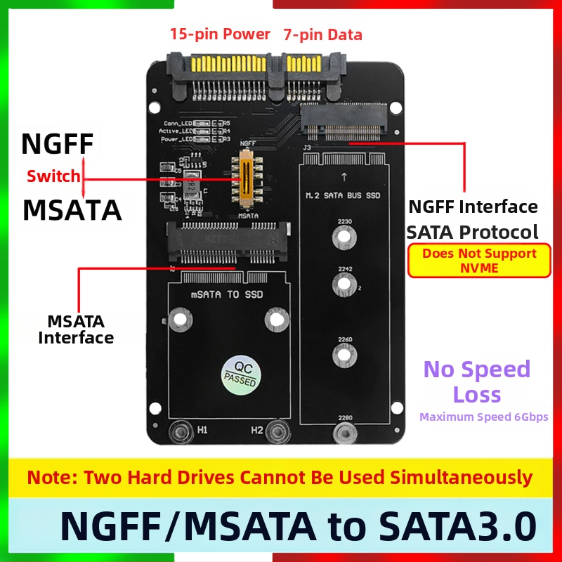 LCCT 23HD18-RTK MSATA NGFF į SATA3 išorinis kietojo disko korpusas adapteris, M.2 SATA protokolas, medžiaga aliuminio lydinys + ABS, SATA 3.0 sąsaja, 6 Gbps