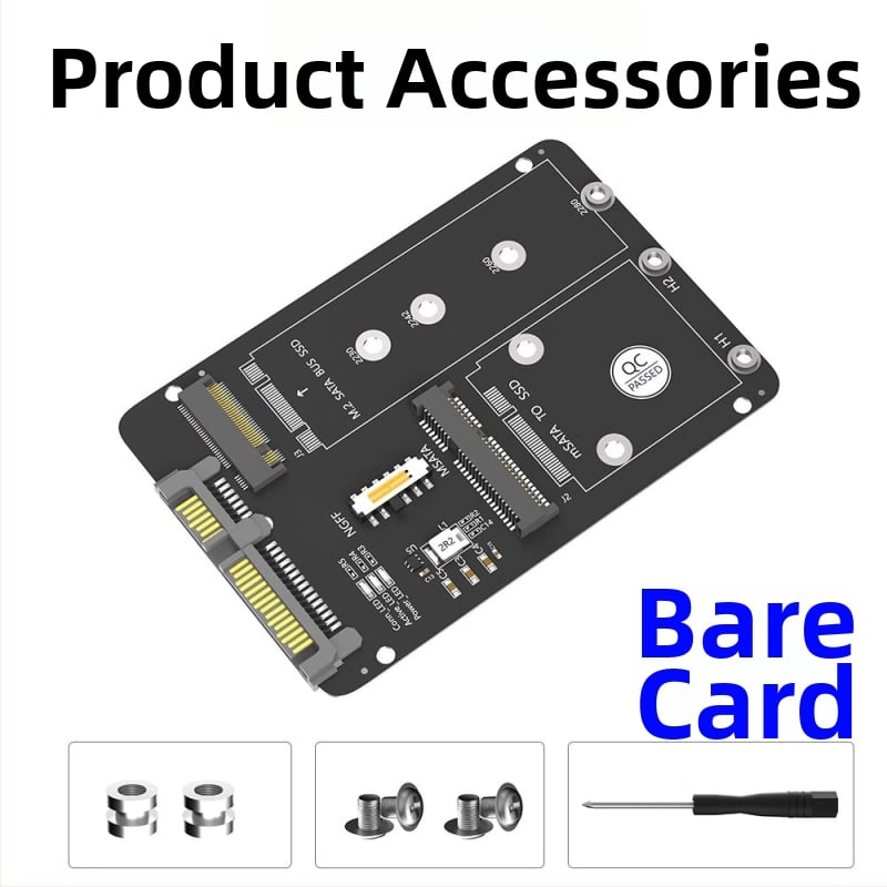 LCCT 23HD18-RTK MSATA NGFF į SATA3 išorinis kietojo disko korpusas adapteris, M.2 SATA protokolas, medžiaga aliuminio lydinys + ABS, SATA 3.0 sąsaja, 6 Gbps
