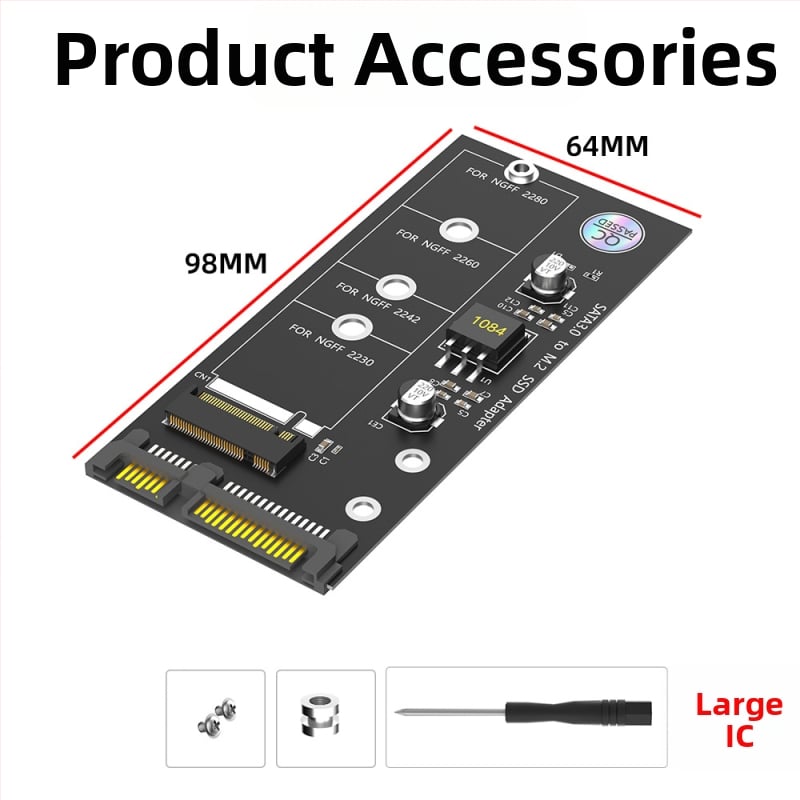 LCCT 23HD18-RTK MSATA NGFF į SATA3 išorinis kietojo disko korpusas adapteris, M.2 SATA protokolas, medžiaga aliuminio lydinys + ABS, SATA 3.0 sąsaja, 6 Gbps