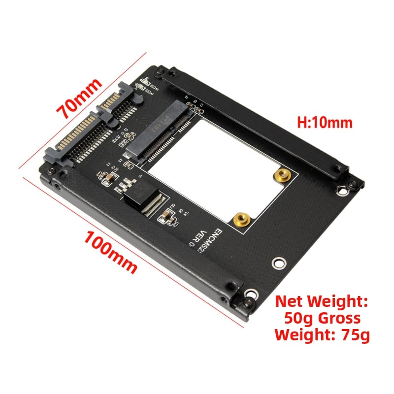 LCCT 23HD18-RTK MSATA NGFF į SATA3 išorinis kietojo disko korpusas adapteris, M.2 SATA protokolas, medžiaga aliuminio lydinys + ABS, SATA 3.0 sąsaja, 6 Gbps
