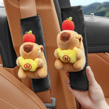 Jastučić za auto pojas - slatka pliš kapibara lutkica - zaštita vrata