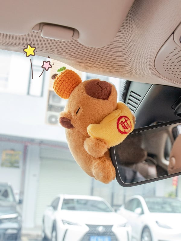 Jastučić za auto pojas - slatka pliš kapibara lutkica - zaštita vrata