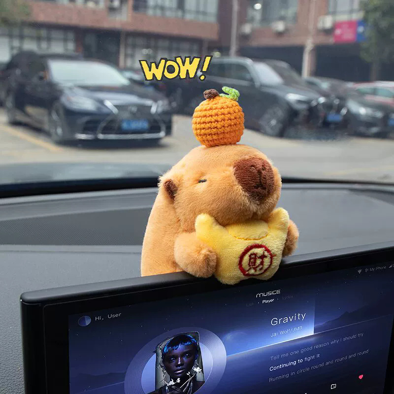 Jastučić za auto pojas - slatka pliš kapibara lutkica - zaštita vrata