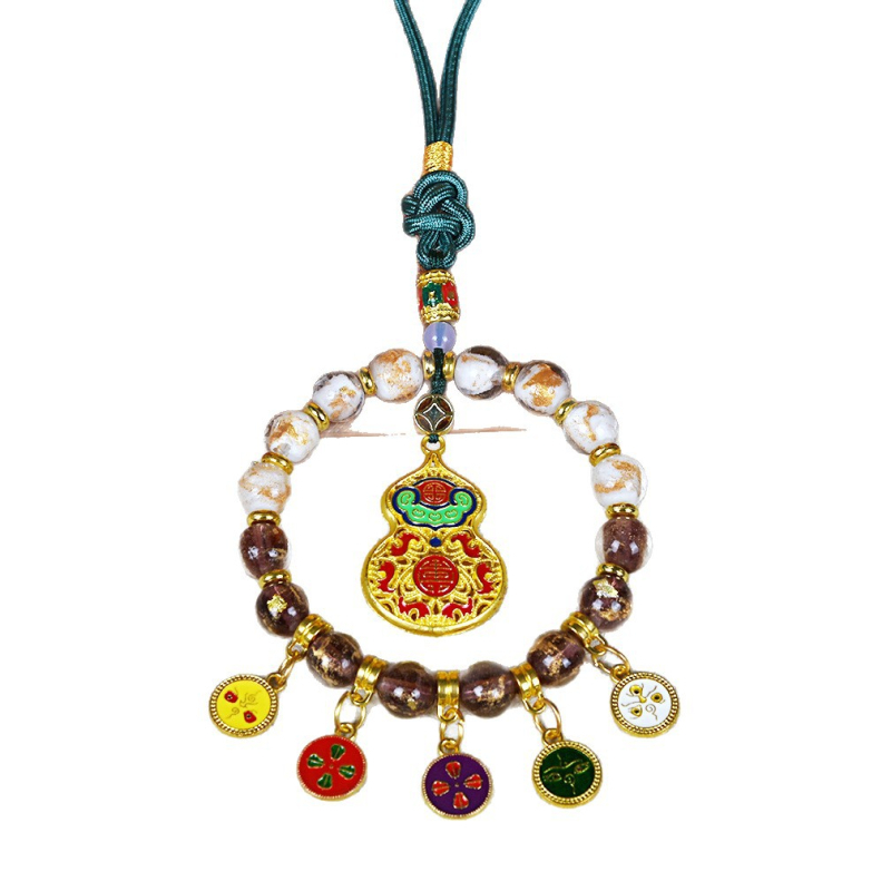 Висулка за кола с Бог богатства за пет направления, сплав, глазура с златно фолио и ароматна глазура, модерен стил