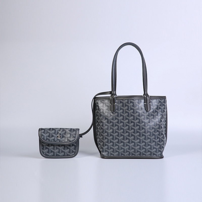 Prava koža, uzorak houndstooth, dvostruka mini torbica za rame, otvoreni gornji dio, za žene