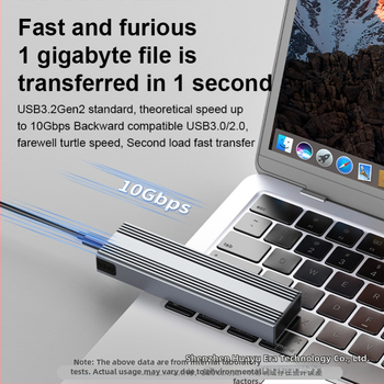 Išorinė M.2 NVMe/NGFF SSD dėžutė su dvejopu protokolu USB-C 3, HY217, korpusas iš magnezio-aliuminio lydinio, palaiko iki 4TB, perdavimo greitis 10 Gb/s