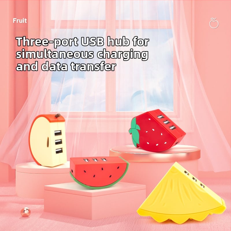 USB 2.0 USB hub pre notebook, 3-portový, 50 cm kábel, Fruit hub hub (bez vonkajšieho napájania)