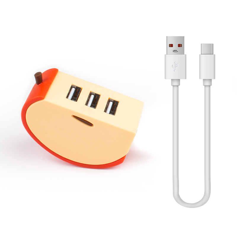 USB 2.0 USB hub pre notebook, 3-portový, 50 cm kábel, Fruit hub hub (bez vonkajšieho napájania)