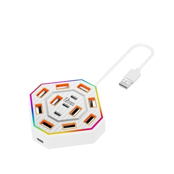 13-portni USB 2.0 hub s docking stanicom, 480 Mbps, kabel 0.6/1.2 m