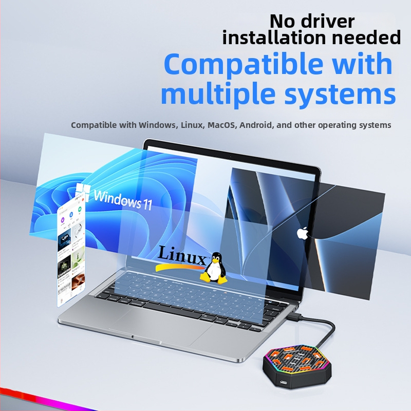 13-portni USB 2.0 hub s docking stanicom, 480 Mbps, kabel 0.6/1.2 m