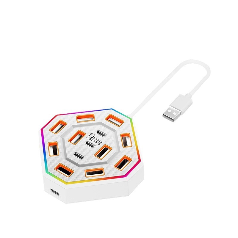 13-portni USB 2.0 hub s docking stanicom, 480 Mbps, kabel 0.6/1.2 m