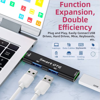 Jaya 319 USB-C hub s tromi portmi, 1 vstup, 3 výstupy, 10Gbps, bez externého napájania