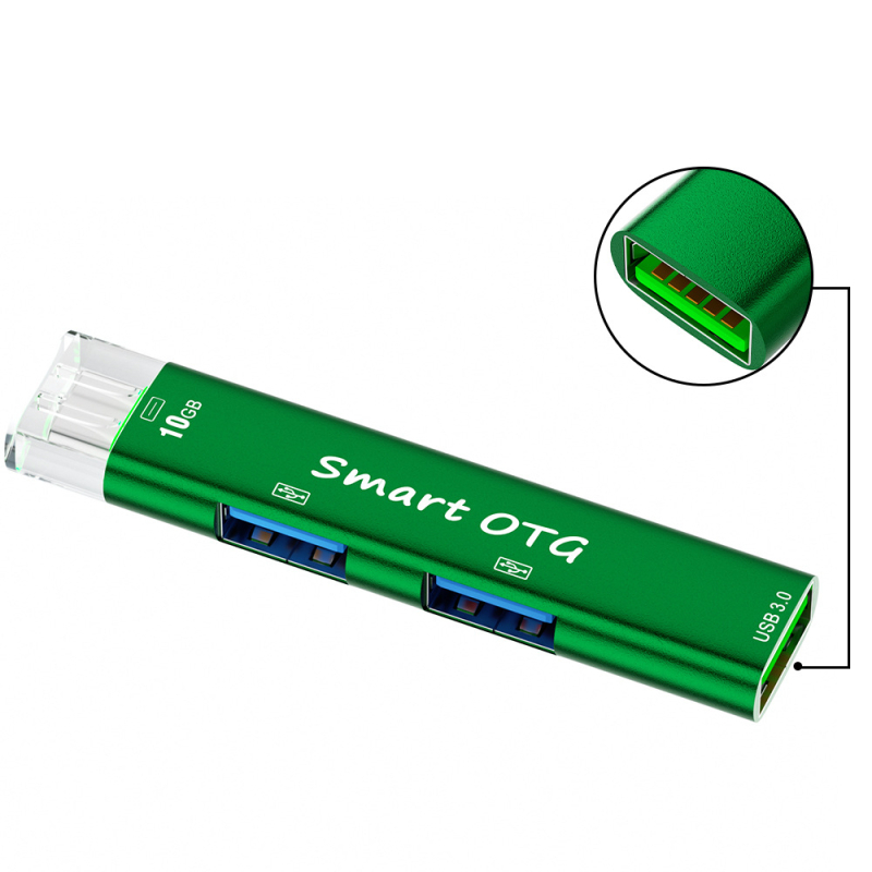 Jaya 319 USB-C hub s tromi portmi, 1 vstup, 3 výstupy, 10Gbps, bez externého napájania