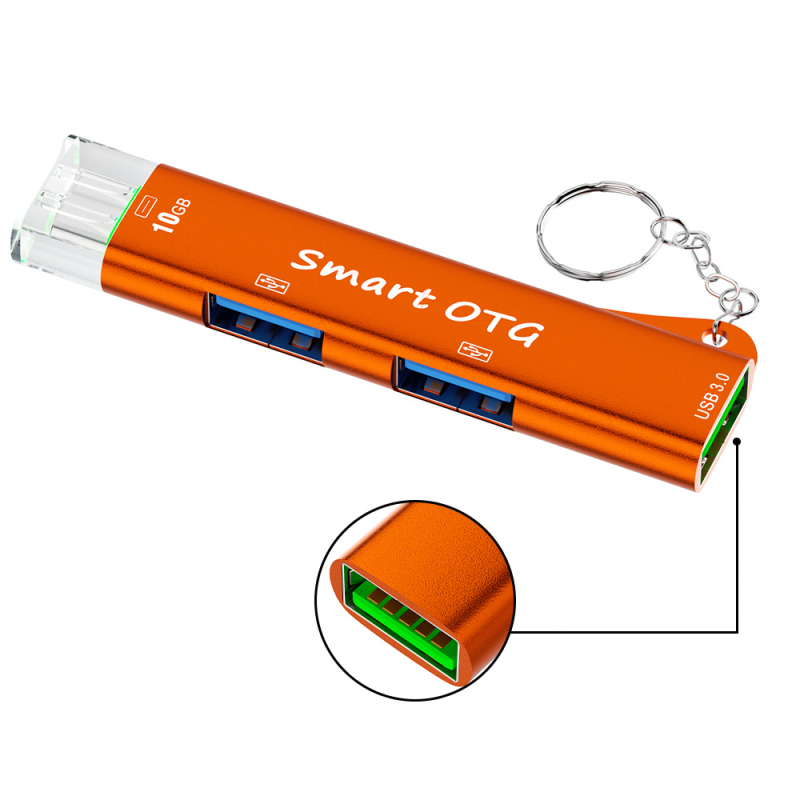 Jaya 319 USB-C hub s tromi portmi, 1 vstup, 3 výstupy, 10Gbps, bez externého napájania
