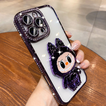 Θήκη TPU με στρας για iPhone, με βάση καθρέφτη, ηλεκτροπλατιωμένο φινίρισμα, αντίσταση σε πτώσεις