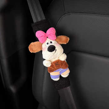 Jastuk za ramenski dio sigurnosnog pojasa automobila - motiv šteneta, poliester, 0,13 kg, otporan na abraziju