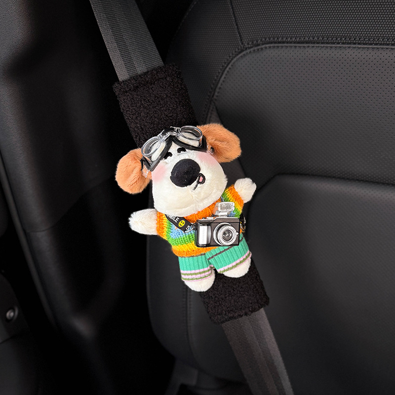 Jastuk za ramenski dio sigurnosnog pojasa automobila - motiv šteneta, poliester, 0,13 kg, otporan na abraziju