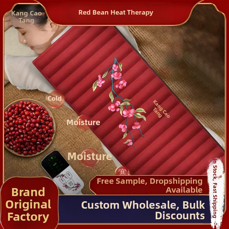 Kubo formos raudonųjų pupelių šilumos kompresas viso kūno gydymui – elektrinis šildymas, 100W, 220V/50Hz, temperatūros diapazonas 30–80°C, 10 lygių valdymas, lininis audinys, CCC sertifikuotas