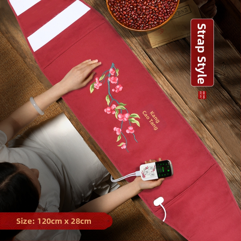 Kubo formos raudonųjų pupelių šilumos kompresas viso kūno gydymui – elektrinis šildymas, 100W, 220V/50Hz, temperatūros diapazonas 30–80°C, 10 lygių valdymas, lininis audinys, CCC sertifikuotas