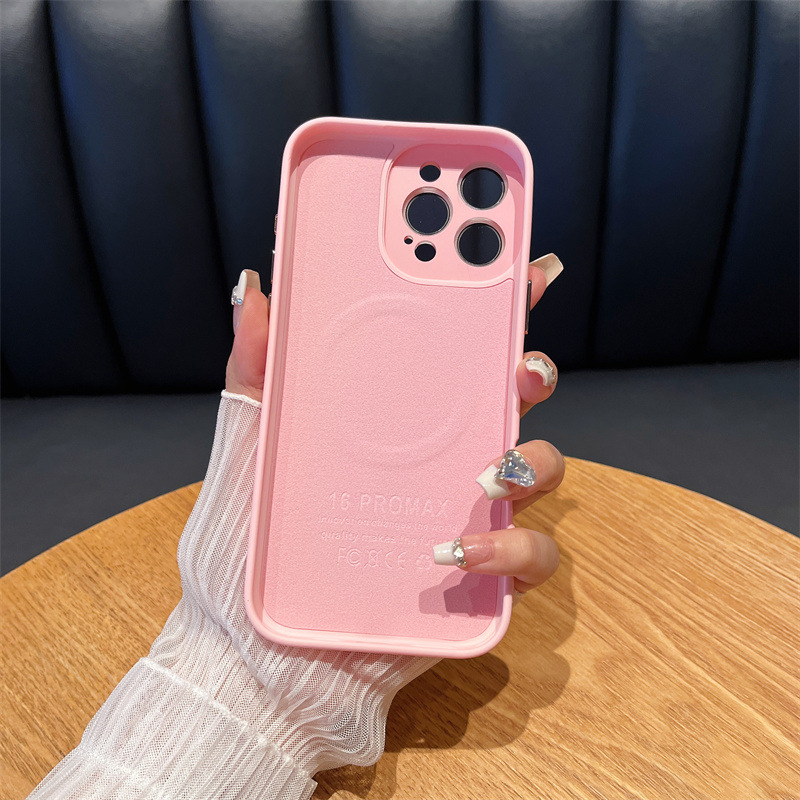 Silikonska magnetska maska za iPhone 16 – potpuno pokriće, mat završna obrada, nježan dodir, otporna na otiske prstiju, otporna na padove
