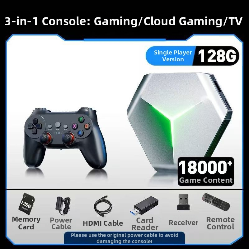 X10 Spēļu Kaste ar Dubultās Sistēmas Atbalstu, Android 11, Cloud PC, 2GB RAM + 16GB ROM, HDMI/AV, 2–4 Spēlētāji, Esports Stils