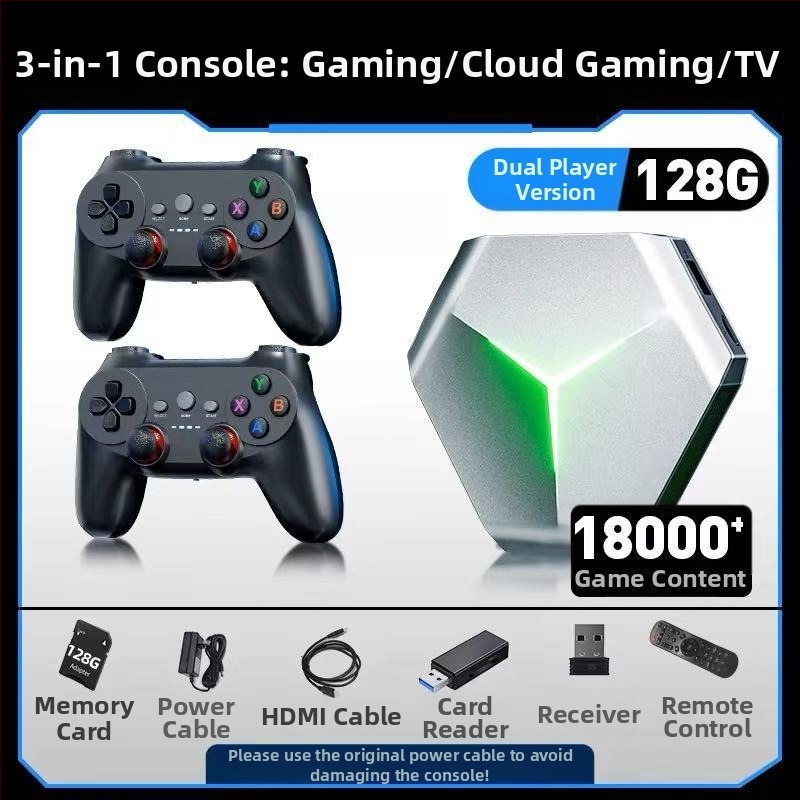 X10 Spēļu Kaste ar Dubultās Sistēmas Atbalstu, Android 11, Cloud PC, 2GB RAM + 16GB ROM, HDMI/AV, 2–4 Spēlētāji, Esports Stils