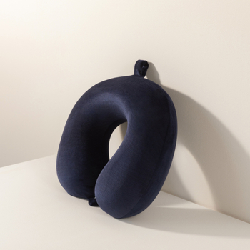 Memóriahabú U-alakú nyakpárna utazáshoz és irodába, plüss anyaggal, hordozható