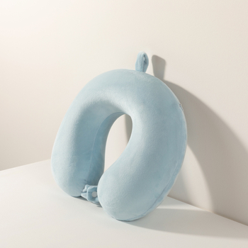 Memóriahabú U-alakú nyakpárna utazáshoz és irodába, plüss anyaggal, hordozható