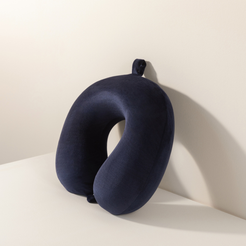Memóriahabú U-alakú nyakpárna utazáshoz és irodába, plüss anyaggal, hordozható