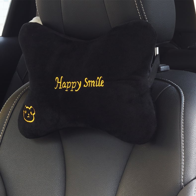 Automobiļas galvas atbalsta un jostas atbalsta komplekts ar kristāla samta ārējo apdari, PP kokvilnas pildījums, karikatūru dzīvnieku raksts, visām sezonām, piemērots visām automašīnām