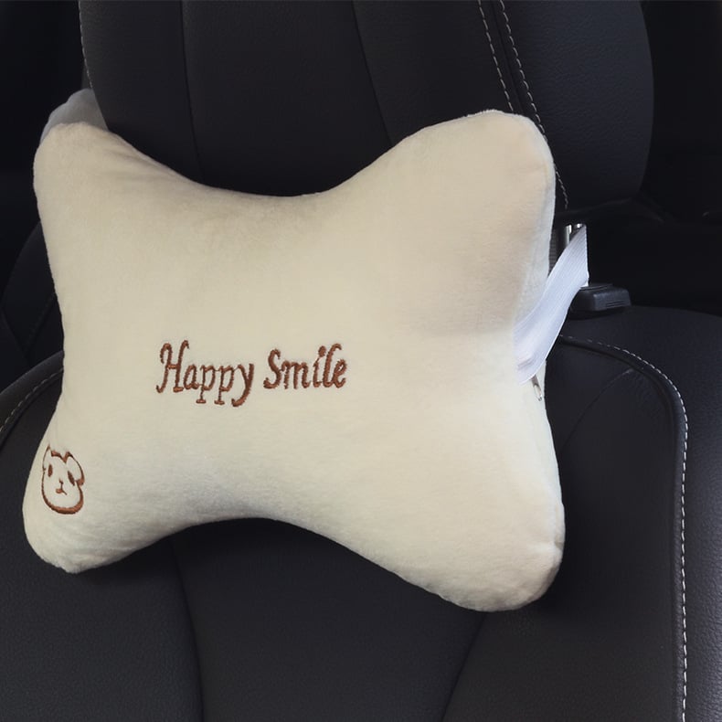 Automobiļas galvas atbalsta un jostas atbalsta komplekts ar kristāla samta ārējo apdari, PP kokvilnas pildījums, karikatūru dzīvnieku raksts, visām sezonām, piemērots visām automašīnām