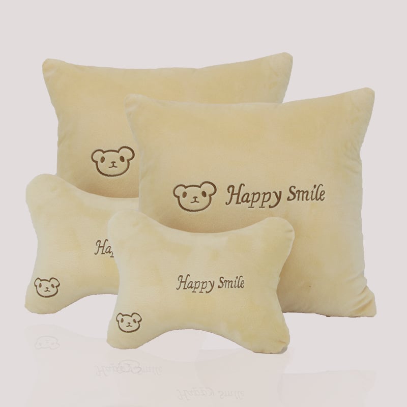 Automobiļas galvas atbalsta un jostas atbalsta komplekts ar kristāla samta ārējo apdari, PP kokvilnas pildījums, karikatūru dzīvnieku raksts, visām sezonām, piemērots visām automašīnām