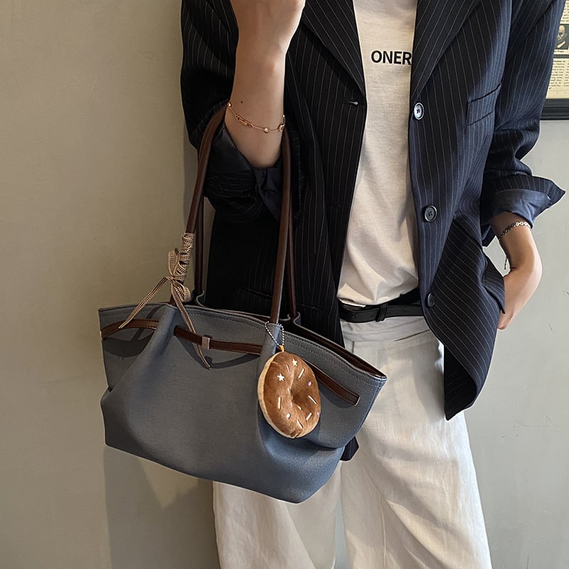 Torbica Tote, ulični stil, PU materijal, horizontalni kvadratni oblik, zatvarač