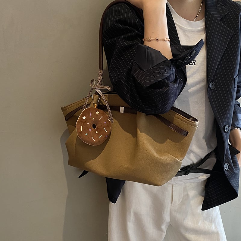 Torbica Tote, ulični stil, PU materijal, horizontalni kvadratni oblik, zatvarač