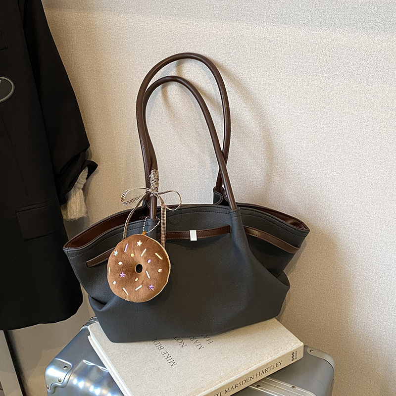 Torbica Tote, ulični stil, PU materijal, horizontalni kvadratni oblik, zatvarač