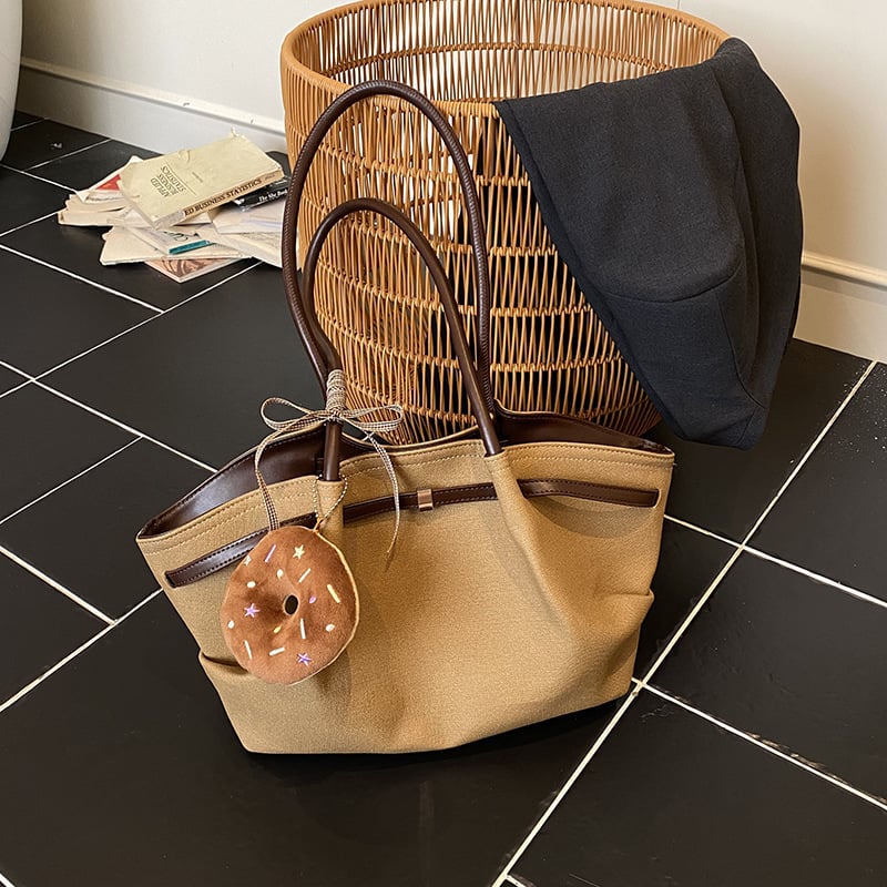 Torbica Tote, ulični stil, PU materijal, horizontalni kvadratni oblik, zatvarač