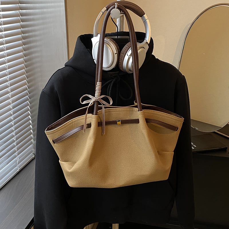 Torbica Tote, ulični stil, PU materijal, horizontalni kvadratni oblik, zatvarač