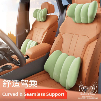 Automašīnas kakla un jostas spilvens — universāla pielāgošana, četru sezonu lietošana, sintētisko šķiedru pildījums, oriģinālais stils