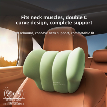 Automašīnas kakla un jostas spilvens — universāla pielāgošana, četru sezonu lietošana, sintētisko šķiedru pildījums, oriģinālais stils