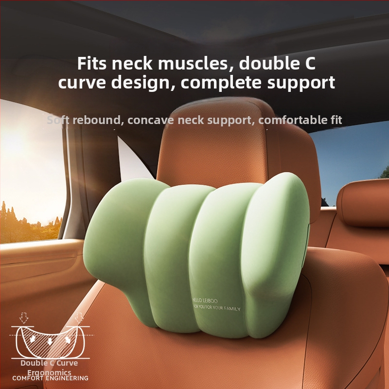 Automašīnas kakla un jostas spilvens — universāla pielāgošana, četru sezonu lietošana, sintētisko šķiedru pildījums, oriģinālais stils