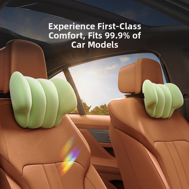 Automašīnas kakla un jostas spilvens — universāla pielāgošana, četru sezonu lietošana, sintētisko šķiedru pildījums, oriģinālais stils