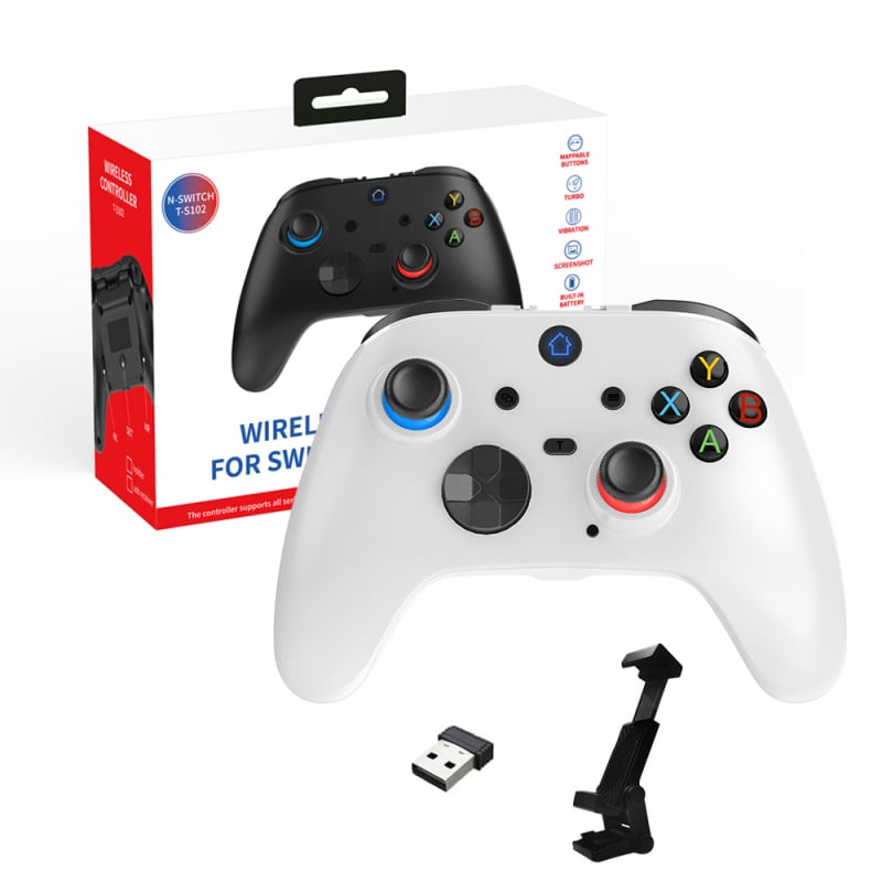 TGZ T-S102 Ασύρματο χειριστήριο παιχνιδιών – Bluetooth 2.4G διπλής λειτουργίας, Hall trigger, 3D joystick, κίνηση έξι αξόνων, Type-C διεπαφή
