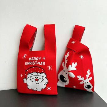 Плетена чанта за ежедневна употреба, вертикална квадратна форма, полиестер, без подплата, външен джоб, без презрамки