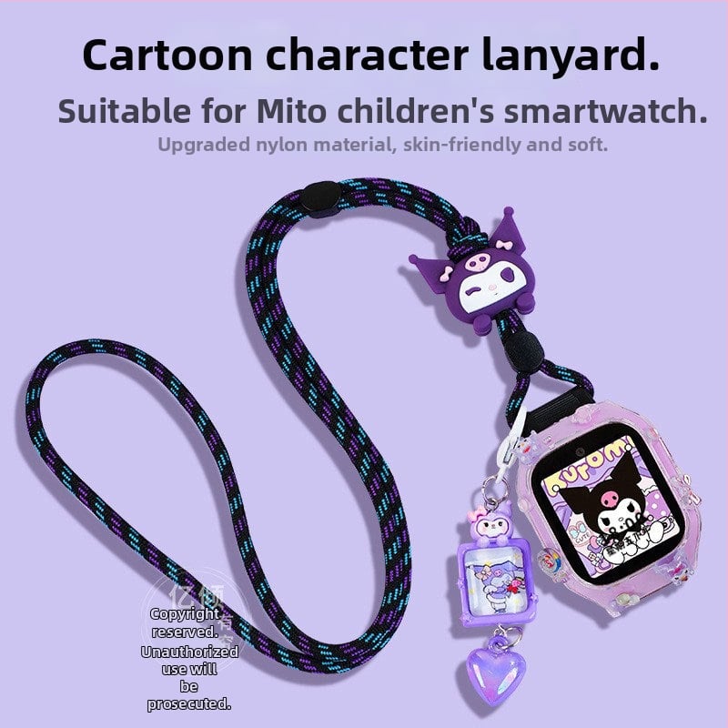 Защитен калъф с ланярд за Mi Rabbit детски часовник, съвместим с модели 7/7X и 6/6X/7A; закопчаване: щипка; интерфейс: персонализирани размери