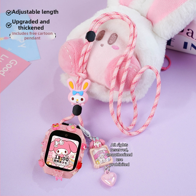 Защитен калъф с ланярд за Mi Rabbit детски часовник, съвместим с модели 7/7X и 6/6X/7A; закопчаване: щипка; интерфейс: персонализирани размери