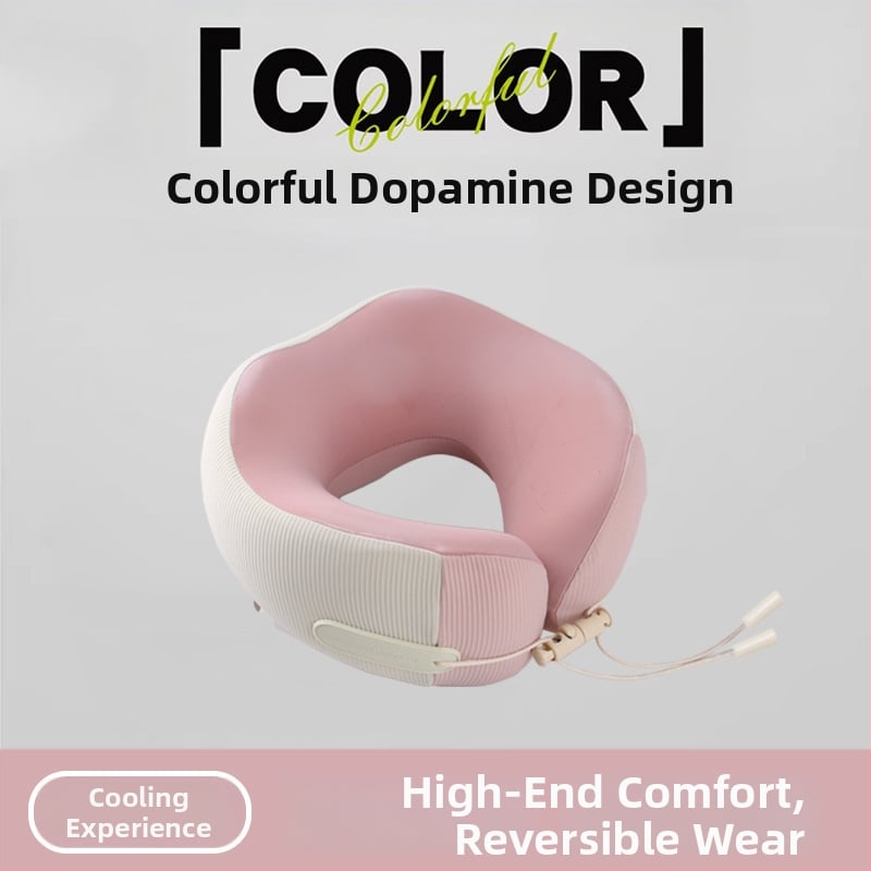 У-образна възглавница за пътуване, за шията – паметна пяна, дишаща, със сваляем калъф и пране, компактна