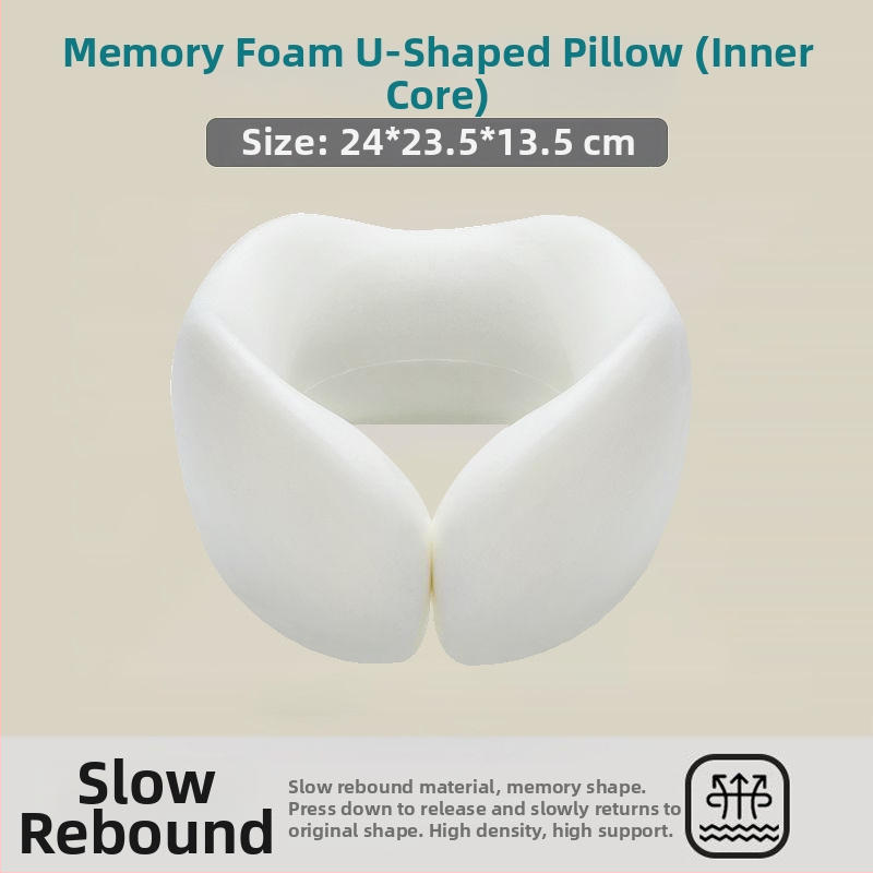 У-образна възглавница за пътуване, за шията – паметна пяна, дишаща, със сваляем калъф и пране, компактна