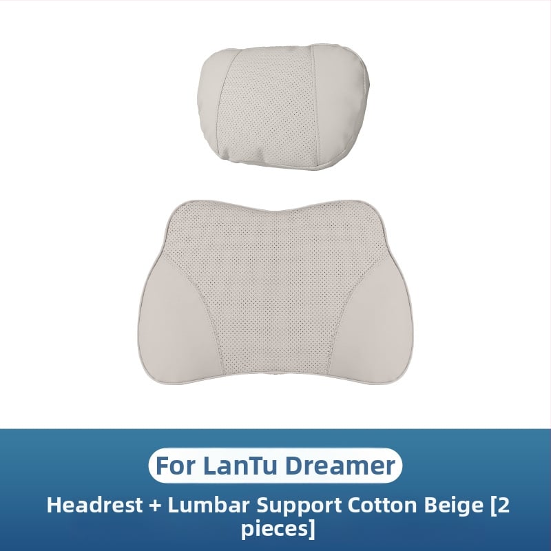 Auto galvas un kakla spilvens ar atmiņas putām, perforēta elpojoša pārklājuma no Nappa ādas, universāla pielietojums, muguras daļas atbalsts, iespēja pielāgot logotipu