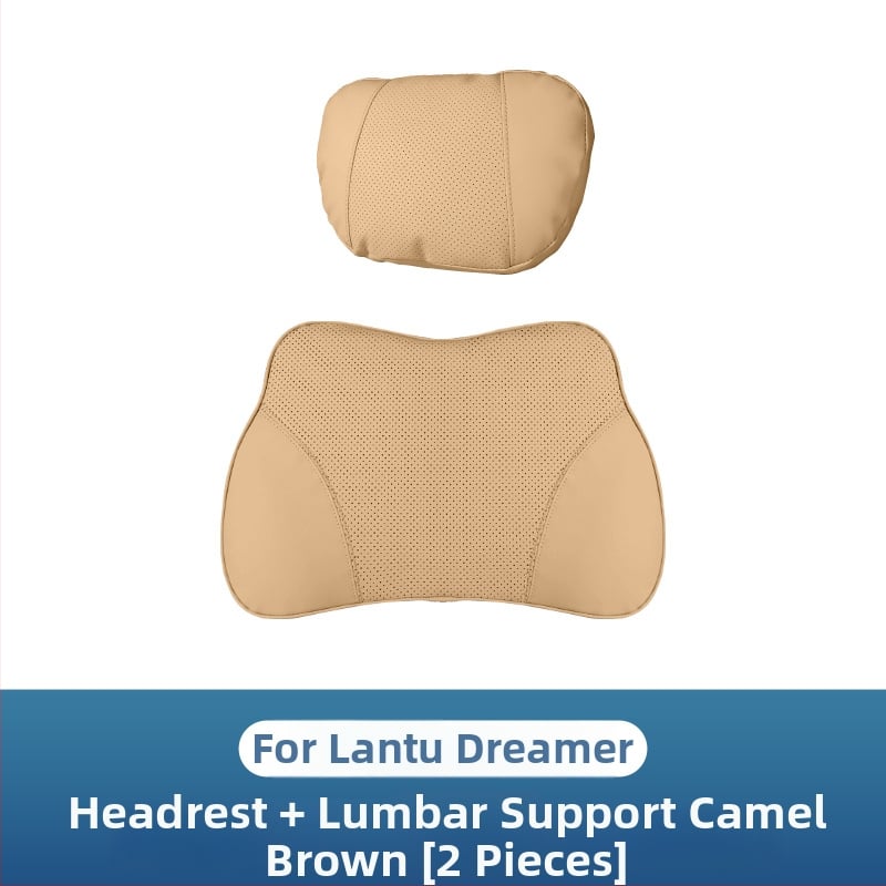 Auto galvas un kakla spilvens ar atmiņas putām, perforēta elpojoša pārklājuma no Nappa ādas, universāla pielietojums, muguras daļas atbalsts, iespēja pielāgot logotipu